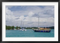 Indian Ocean, Seychelles, Praslin, Sailboats Fine Art Print
