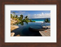 Infinity pool at resort on Fregate Island, Seychelles Fine Art Print