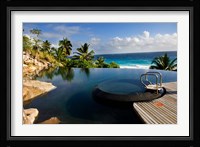 Infinity pool at resort on Fregate Island, Seychelles Fine Art Print