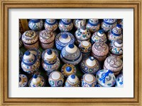 Morocco, Casablanca, market pottery Fine Art Print