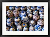 Morocco, Casablanca, market pottery Fine Art Print