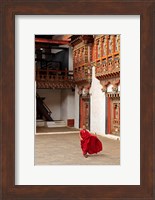 Monk at Punakha Dzong, Punakha, Bhutan Fine Art Print