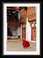 Monk at Punakha Dzong, Punakha, Bhutan Fine Art Print