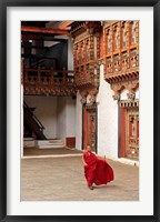 Monk at Punakha Dzong, Punakha, Bhutan Fine Art Print