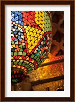 Lamp in antique shop, Marrakech, Morocco Fine Art Print