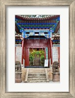 Lion Sculptures, The Confucious Temple Entry Gate, Mojiang, Yunnan, China Fine Art Print