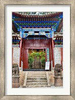 Lion Sculptures, The Confucious Temple Entry Gate, Mojiang, Yunnan, China Fine Art Print