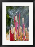 Incense burning, Big Wild Goose Pagoda, Xian, China Fine Art Print