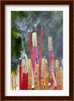 Incense burning, Big Wild Goose Pagoda, Xian, China Fine Art Print