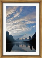 Li River and Karst Peaks at sunrise, China Fine Art Print