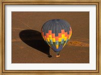 Hot air balloon over Namib Desert, near Sesriem, Namibia, Africa. Fine Art Print