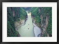 Landscape of Daning River through Steep Mountains, Lesser Three Gorges, China Fine Art Print