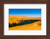 Libya, Fezzan, desert Erg Ubari, Umm el Maa lake Fine Art Print