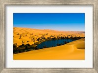 Libya, Fezzan, desert Erg Ubari, Umm el Maa lake Fine Art Print