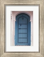 Moorish-styled Blue Door and Whitewashed Home, Morocco Fine Art Print