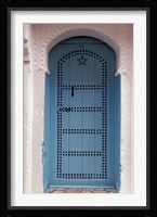 Moorish-styled Blue Door and Whitewashed Home, Morocco Fine Art Print