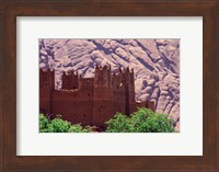 Kasbah and Unique Rock Formation, Morocco Fine Art Print