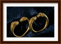 Horned Lion Head Bracelets, Gold Artifacts From Tillya Tepe Find, Six Tombs of Bactrian Nomads Fine Art Print