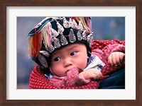 Miao Baby Wearing Traditional Hat, China Fine Art Print