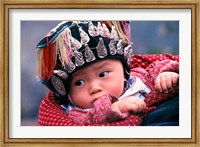 Miao Baby Wearing Traditional Hat, China Fine Art Print