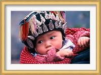 Miao Baby Wearing Traditional Hat, China Fine Art Print