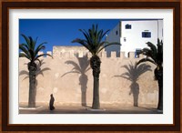 Man and Palm Shadows on Walled Medina, Essaouira, Morocco Fine Art Print