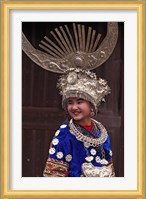 Miao Girl in Traditional Silver Hairdress and Costume, China Fine Art Print