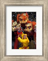 Lion Dance Celebrating Chinese New Year, Beijing, China Fine Art Print