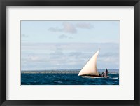 Men sailing on the sea of Zanj, Ihla das Rolas, Mozambique Fine Art Print