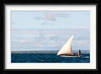 Men sailing on the sea of Zanj, Ihla das Rolas, Mozambique Fine Art Print