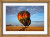 Launching hot air balloons, Namib Desert, near Sesriem, Namibia Fine Art Print