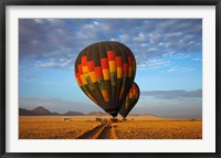 Launching hot air balloons, Namib Desert, near Sesriem, Namibia Fine Art Print