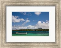 Mauritius, Trou d' Eau Douce, town harbor boat Fine Art Print