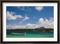 Mauritius, Trou d' Eau Douce, town harbor boat Fine Art Print