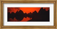 Panoramic of Guilin, Yangshao Li River, Limestone Mountains, China Fine Art Print