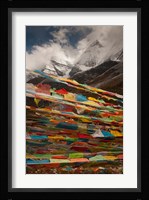 Prayer Flags, Milk Lake, Yading Natural area, China Fine Art Print
