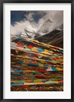 Prayer Flags, Milk Lake, Yading Natural area, China Fine Art Print