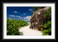 Popular Anse Source D'Agent white sand beach, Island of La Digue, Seychelles Fine Art Print