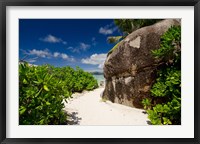 Popular Anse Source D'Agent white sand beach, Island of La Digue, Seychelles Fine Art Print