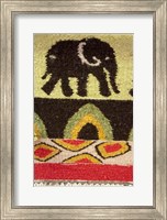 Namibia, Swakopmund. Karakulia, elephant design on wool textiles Fine Art Print