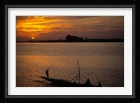 Pirogue On The Bani River, Mopti, Mali, West Africa Fine Art Print