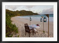 Private dinner on the beach at Banyan Tree Resort, Mahe Island, Seychelles Fine Art Print