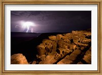Namibia, Fish River Canyon NP, Storm, Lightning strikes Fine Art Print