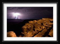 Namibia, Fish River Canyon NP, Storm, Lightning strikes Fine Art Print
