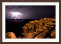 Namibia, Fish River Canyon NP, Storm, Lightning strikes Fine Art Print