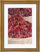 Red peppers at local produce market, Bumthang, Bhutan Fine Art Print