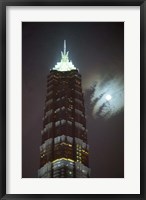 Night View of Jinmao Building, Shanghai, China Fine Art Print