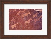 Pictograph, Engravings from Stone Age Culture, Twyfelfonstein Region, Namibia Fine Art Print