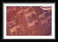 Pictograph, Engravings from Stone Age Culture, Twyfelfonstein Region, Namibia Fine Art Print