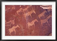 Pictograph, Engravings from Stone Age Culture, Twyfelfonstein Region, Namibia Fine Art Print